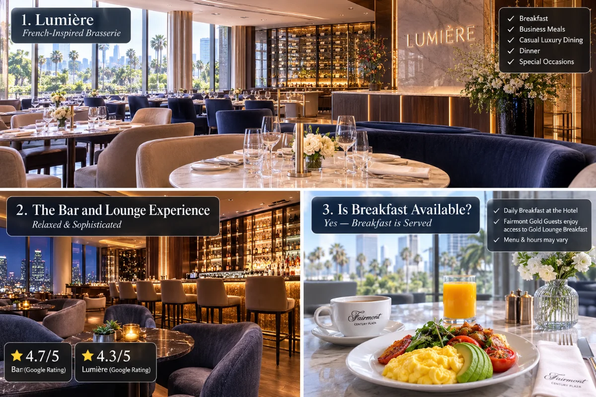 Dining at Fairmont Century Plaza