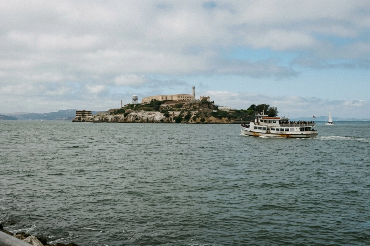 Alcatraz Island surrounded by San Francisco Bay