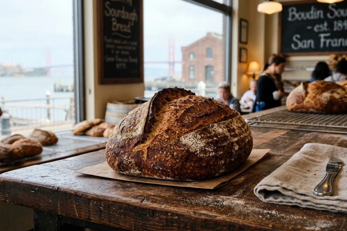 San Francisco sourdough bread bowl filled with clam chowder