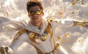 A man in white and gold ascends through the sky, embodying the spirit of India's luxury boom.