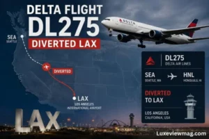 delta flight dl275 diverted lax International Airport, with a focus on the aircraft on the tarmac.