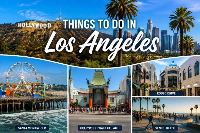 Things to Do in Los Angeles featuring Hollywood, Santa Monica Pier, Rodeo Drive, and Venice Beach