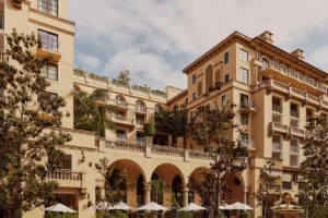 The Maybourne Beverly Hills luxury hotel exterior in Beverly Hills